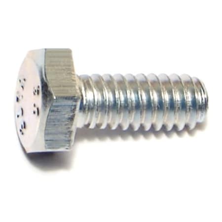 Midwest Fastener Grade 2, 1/4"-20 Hex Head Cap Screw, Zinc Plated Steel, 5/8 in L, 100 PK 00002